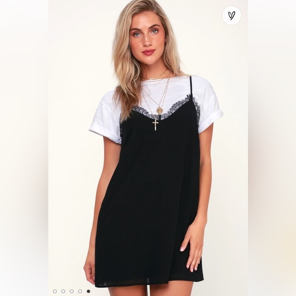 Lulus A Little More Love Black Lace Slip Dress XS - Picture 2 of 7